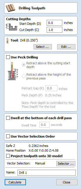 Drilling Toolpath Form